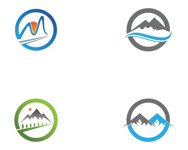 Górski Krajobraz Krajobraz Logo Symbole Ikony Szablon — Wektor stockowy