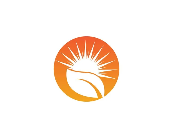 Sol Natureza Logotipo Design Ícone —  Vetores de Stock