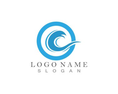 Su dalgası logo şablonu resimleme simgesi simgesi