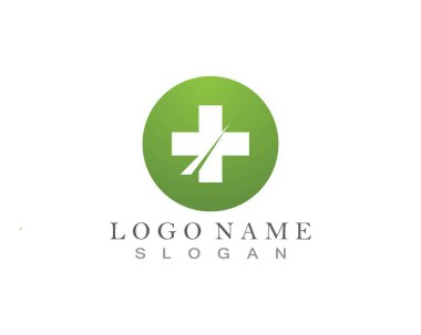 Tıbbi hastane logo vektör şablonu simgesi