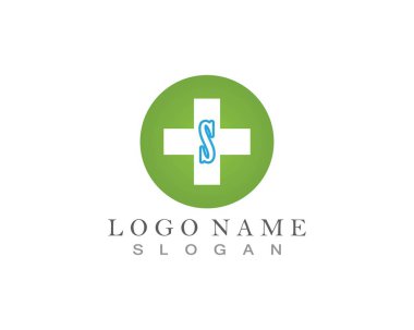 Tıbbi hastane logo vektör şablonu simgesi