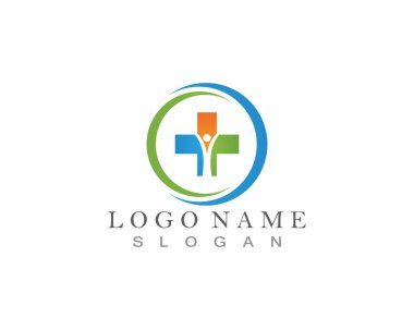 Tıbbi hastane logo vektör şablonu simgesi