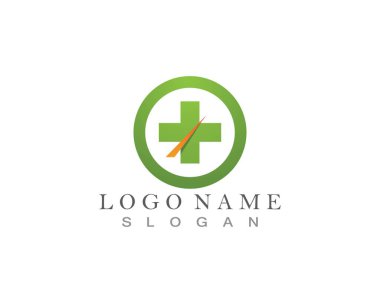 Tıbbi hastane logo vektör şablonu simgesi