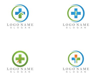 Tıbbi hastane logo vektör şablonu simgesi