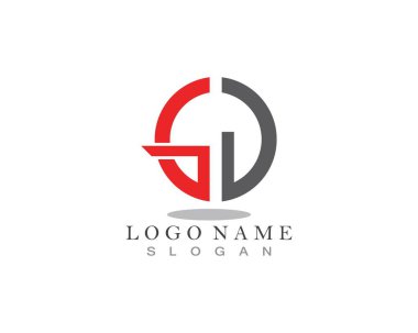 GD harfi logo şablon resimleme simgesi