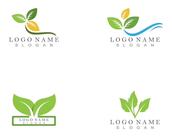 Pozostawia Zielone Logo Symbol Przyrody — Wektor stockowy