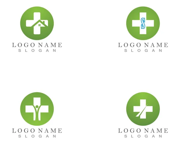 Cross Medical Hospital Logo Vector Template Icon — Stock Vector