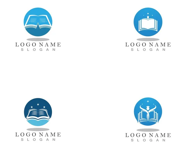 Eğitim Kitabı Logo Şablonu Vektör Çizimi — Stok Vektör