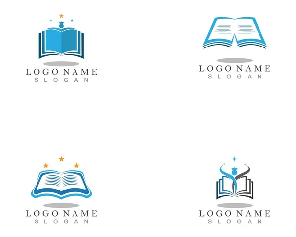 Formação Livro Logo Template Vector Illustration — Vetor de Stock