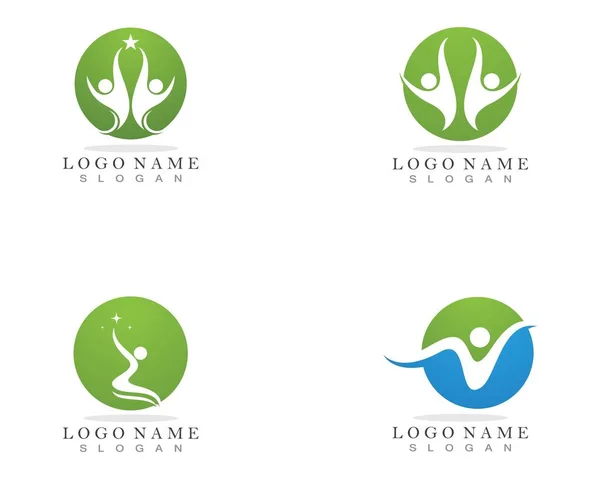 Gente Cuidado Logo Vector — Vector de stock