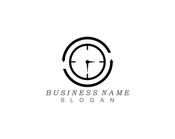 Business Orologio Logo Modello Vettoriale Icona Design — Vettoriale Stock