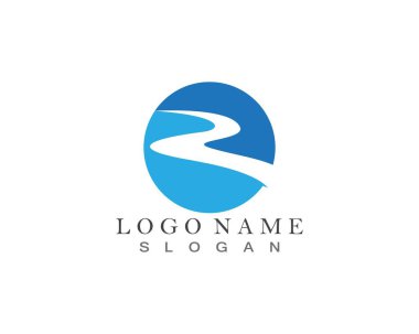 Nehir Logosu Şablonu Vektör İllüstrasyon Simgesi