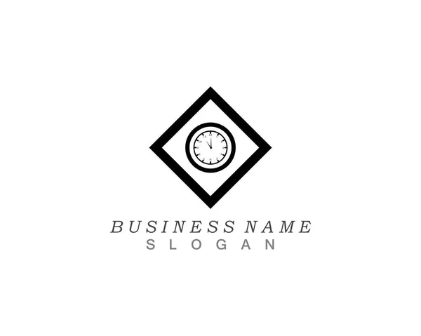 Business Orologio Logo Modello Vettoriale Icona Design — Vettoriale Stock