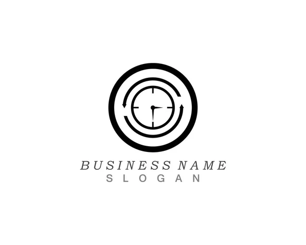 Бізнес Годинник Логотип Шаблон Векторний Дизайн Піктограми — стоковий вектор