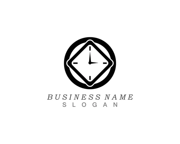 Бізнес Годинник Логотип Шаблон Векторний Дизайн Піктограми — стоковий вектор