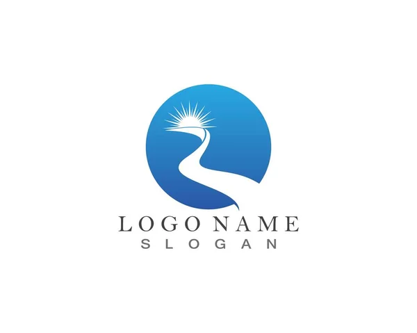 Plantilla Logotipo Río Icono Ilustración Vectores — Vector de stock