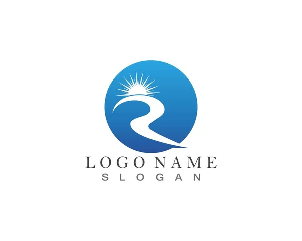 Nehir Logosu Şablonu Vektör İllüstrasyon Simgesi
