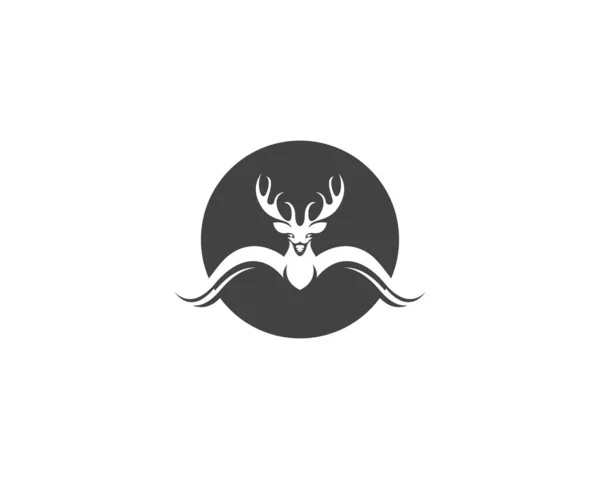 Head Deer Animals Logo Black Silhouete Icons — Stock Vector