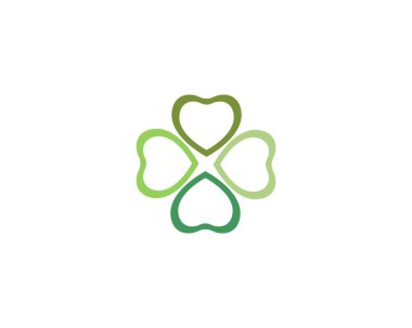 Yeşil Yonca Yaprak Şablonu