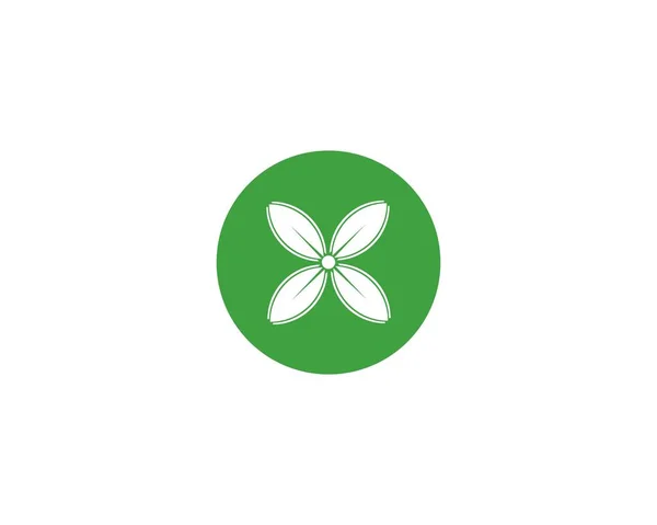 Templat Logo Daun Clover Hijau - Stok Vektor