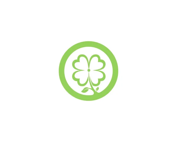 Plantilla Logotipo Hoja Trébol Verde — Vector de stock