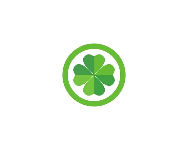 Plantilla Logotipo Hoja Trébol Verde — Vector de stock
