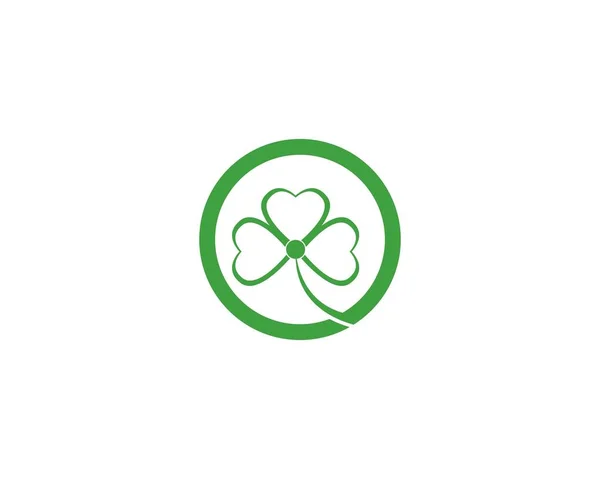 Plantilla Logotipo Hoja Trébol Verde — Vector de stock