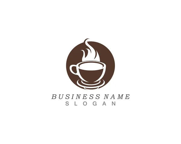 Hot Coffee Logo Symbol Template — Stock Vector