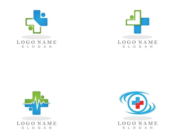 Médico Saúde Logo Símbolo Modelo App —  Vetores de Stock