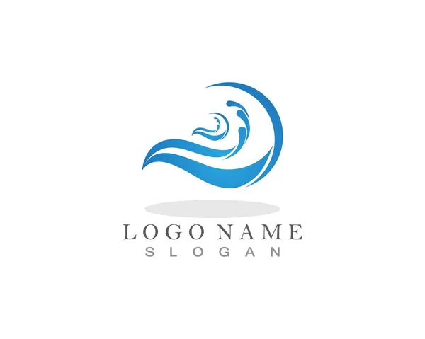 Logo Wave Beach Ikona Symbolu — Wektor stockowy