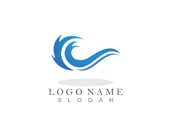 Wave Beach Logo Icono Símbolo — Vector de stock