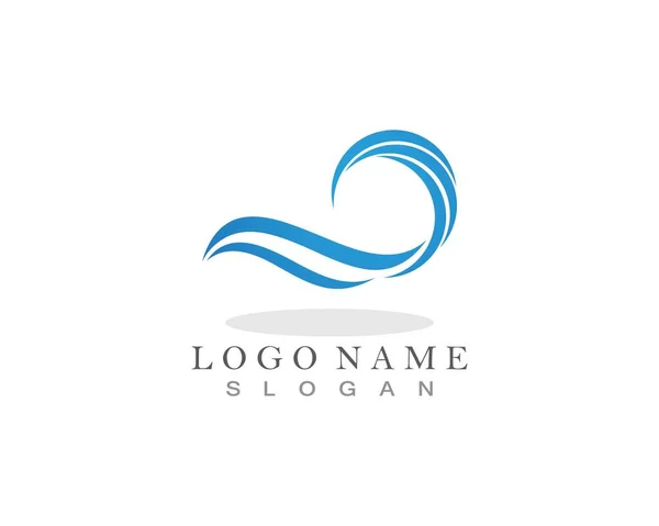 Wave Beach Logo Icono Símbolo — Vector de stock