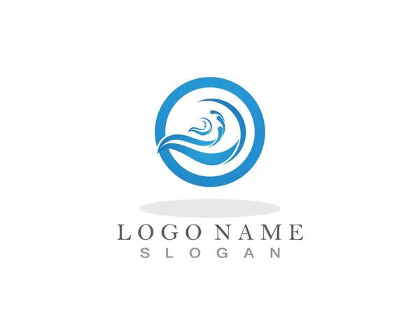 Wave Beach Logo Symbool Pictogram — Stockvector