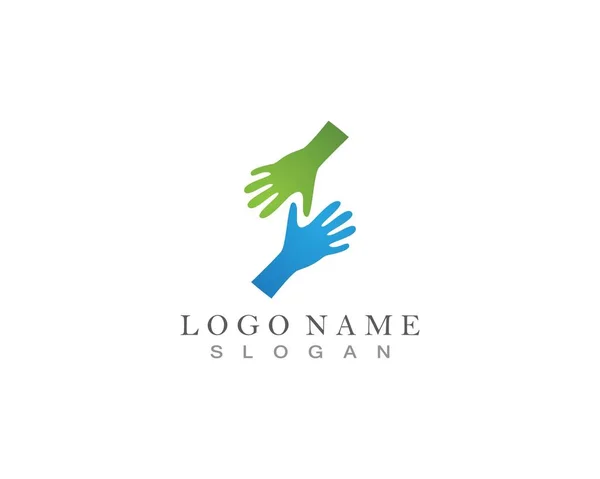 Hand Help Logo Und Symbolvorlage — Stockvektor