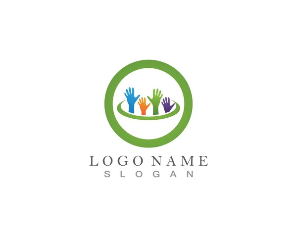 Hand Help Logo Und Symbolvorlage — Stockvektor