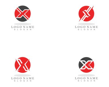 X Harfi Logo Şablonu vektör simgesi tasarımı