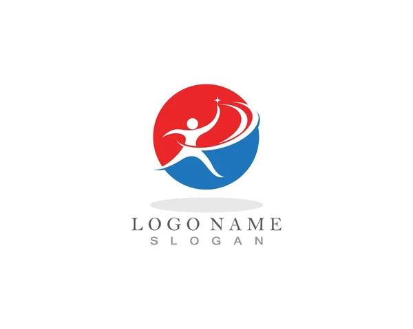 Menselijk Karakter Logo Ontwerp Sjabloon — Stockvector