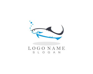 Balık simgesi logo vektörü