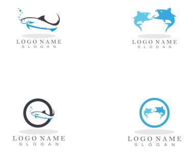 Balık simgesi logo vektörü