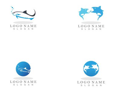 Balık simgesi logo vektörü