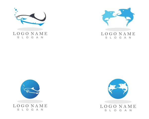 Balık Simgesi Logo Vektörü — Stok Vektör