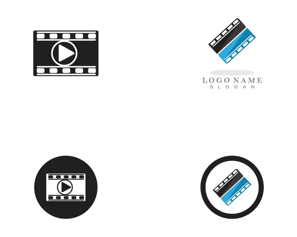 Filmremsa Logotyp Mall Vektor Illustration Design — Stock vektor