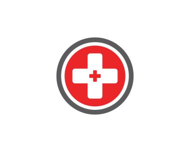 Hastane logosu ve sembol simgesi vektörü