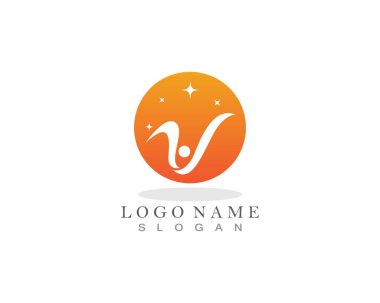 Eğlenceli insanlar Sağlıklı Yaşam Logosu şablon vektör simgesi