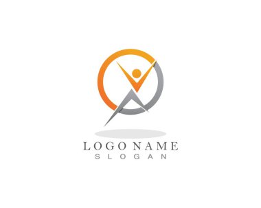 Eğlenceli insanlar Sağlıklı Yaşam Logosu şablon vektör simgesi
