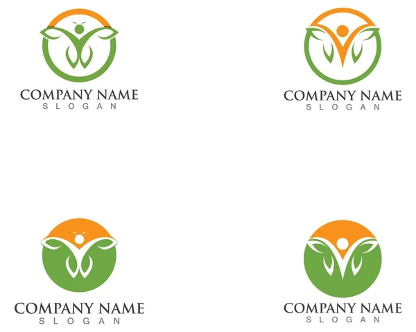 Butterfly People Logo Design Icon — Vettoriale Stock