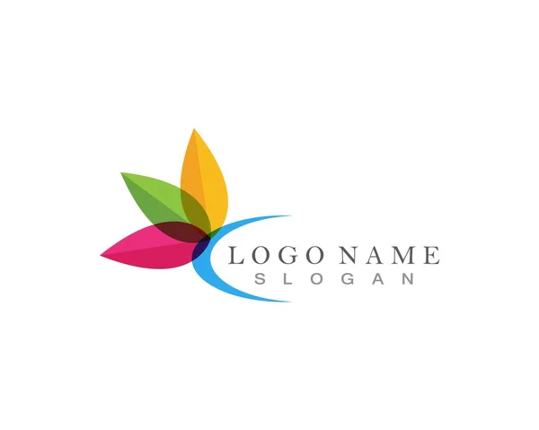 Logo Fleur Lotus Icône Vectorielle Design — Image vectorielle