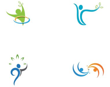 İnsan karakteri logosu çizim vektörü tasarımı