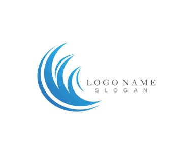 Su Dalgası sembolü ve simge logo şablonu