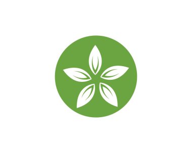 Vektör yeşil doğa logosu ve sembol bırakıyor